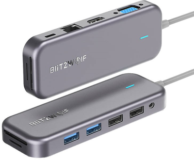 Adapter Hub USB-C 11w1 Blitzwolf BW-TH8 Gray (5907489604703)