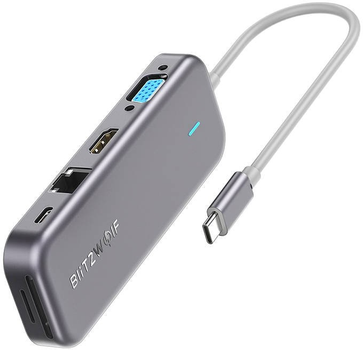 Адаптер Хаб USB-C 11в1 Blitzwolf BW-TH8 Gray (5907489604703)