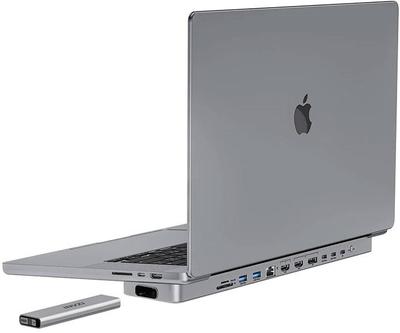 Док-станція Invzi MagХаб 12в2 USB-C до MacBook Pro 13" / 14" з кишенею SSD Gray (MH01-13)