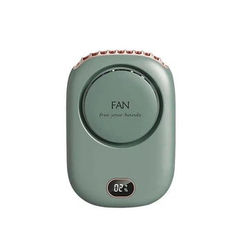 Вентилятор портативный FAN DQ203 на шею с аккумулятором USB 10 часов Green