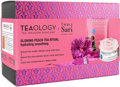 Zestaw do pielęgnacji twarzy Teaology Peach Tea Krem nawilżający 50 ml + Maska do twarzy 21 ml + Gumka do włosów (8050148505150)