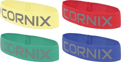Набір гумок для фітнесу та спорту з тканини Cornix Loop Band 2-5 кг Жовта + 5-7 кг Червона + 7-9 кг Зелена + 11-14 кг Синя (XR-0136_XR-0137_XR-0138_XR-0139)