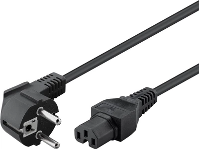 Кабель живлення пристроїв Lucom IEC(Schuko)-(C15) M/F 2.0m 0.75mm термостійкий D=6.5mm Cu чорний(84.00.7154)