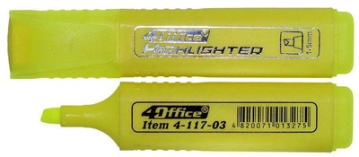Маркер текстовиділювач 4Office Higlighter жовтий (4-117-03)