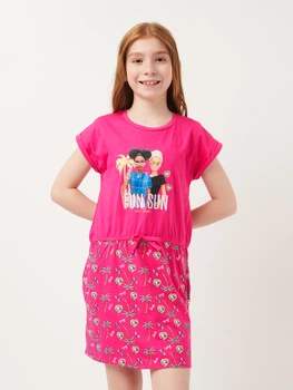 Дитяча літня сукня для дівчинки Disney Barbie EX1087 122-128 см Фуксія (3609086877437)