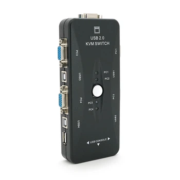 KVM свич 4-портовый Voltronic VGA USB без питания для ПК