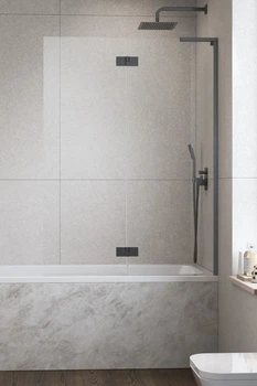 Стеклянная шторка для ванны RADAWAY Essenza 8 SL Brushed GunMetal PND II 140 правая 10500140-92-01R