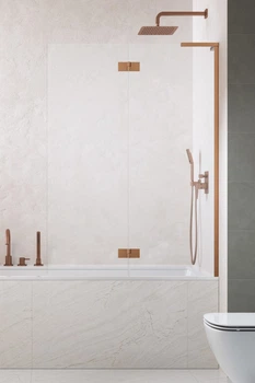 Стеклянная шторка для ванны RADAWAY Essenza 8 SL Brushed Copper PND II 140 правая 10500140-93-01R