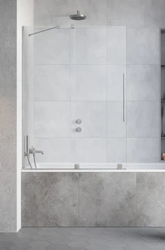 Стеклянная шторка для ванны RADAWAY Furo Brushed Nickel PND II 170 левая 10109888-91-01L+10112844-01-01