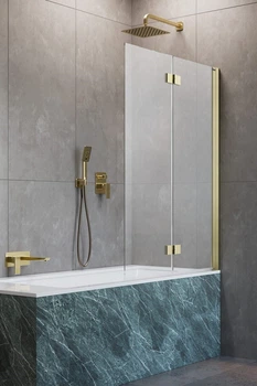 Стеклянная шторка для ванны RADAWAY Nes Brushed Gold PND I 130 правая 10010130-99-01R