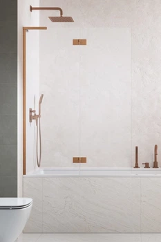 Стеклянная шторка для ванны RADAWAY Essenza 8 SL Brushed Copper PND II 140 левая 10500140-93-01L
