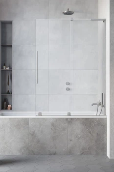 Стеклянная шторка для ванны RADAWAY Furo SL Brushed Nickel PND II 100 правая 10309538-91-01R+10112494-01-01