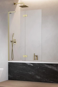 Стеклянная шторка для ванны RADAWAY Essenza 8 SL Brushed Gold PND II 110 левая 10500110-99-01L