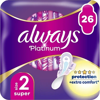 Гигиенические прокладки, размер 2, 26 шт - Always Platinum Protection +Extra Comfort Super 26шт (1159392-1546871-2)