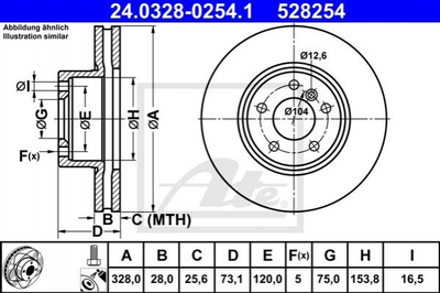 Тормозные диски ATE 24032802541 BMW X3, X4 34106787490