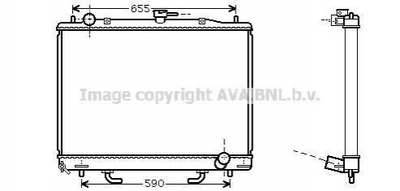 Радіатор охолодження двигуна AVA COOLING MT2163 Mitsubishi Pajero MR404690, MR968055, MR968129