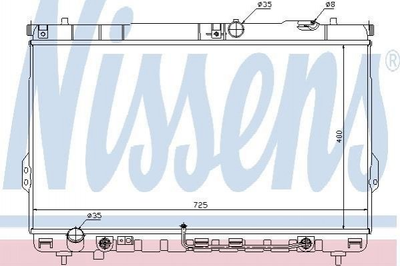 Радіатор охолодження двигуна NISSENS 67036 Hyundai Santa Fe 2531026450, 2531026470, 2531026480