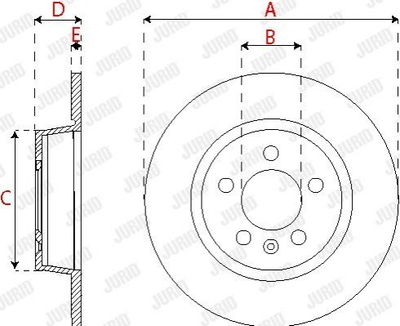 Тормозные диски Jurid 563255JC Audi A1 6R0615601