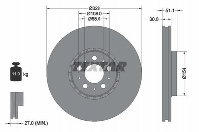 Тормозные диски TEXTAR 92284105 Volvo XC90 31400893, 31262489