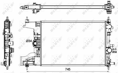 Радиатор охлаждения двигателя NRF 53148 Opel Astra 1300302, 13267656, 39074665