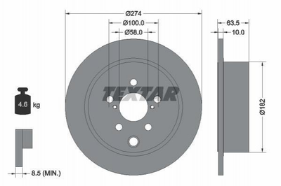 Тормозные диски TEXTAR 92262003 Subaru XV, Impreza, Forester 26700FJ000