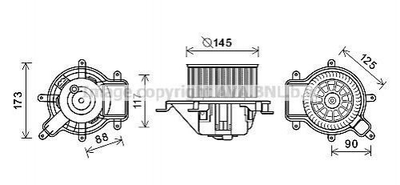 Вентилятор для печі AVA COOLING PE8390 Citroen DS5; Peugeot 5008, 3008 6441CP