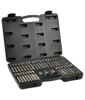 Комплект бит TORX Geko G10036 75 шт + адаптеры 3/8" и 1/2" в пластиковом чемодане