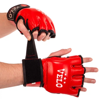 Перчатки для змішаних єдиноборств MMA шкіряні VELO (р-р XL, Червоний) (ULI-4035_Червоний_XL)