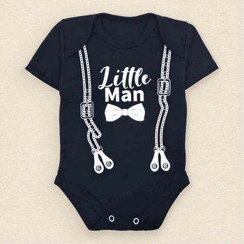 Боді для хлопчика зі принтом Little Man зріст 86 см (12 - 18 місяців) Malena Чорний