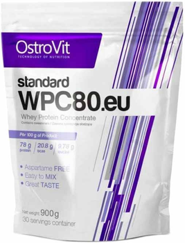Białko OstroVit Standart WPC80.eu 900 g Szarlotka (5902232612394)