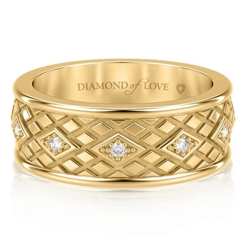 Обручку DIAMOND of LOVE "Благословення небес: Сяйво душі" жіноче в жовтому золоті, 17,5 р