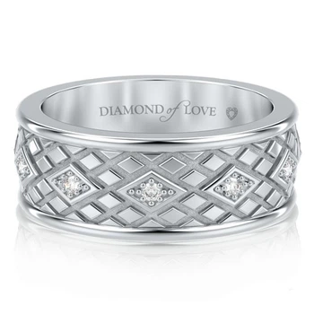Обручку DIAMOND of LOVE "Благословення небес: Сяйво душі" жіноче в білому золоті, 17,5 р