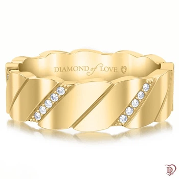 Обручальное кольцо DIAMOND of LOVE "Благословение небес: Лёд и пламя" в желтом золоте, 16,5р
