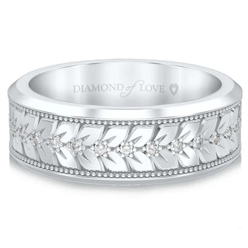 Обручку DIAMOND of LOVE "Благословення небес: Мелодія серця" жіноче в білому золоті, 16,5 р