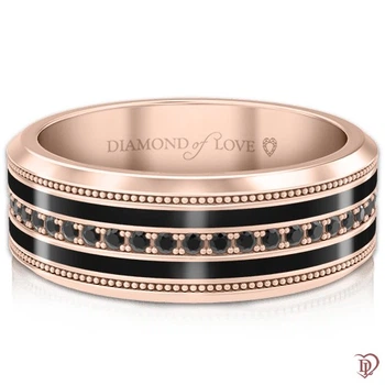 Обручку DIAMOND of LOVE "Таємниця: Натхнення" чоловіче в рожевому золоті, 20 р)