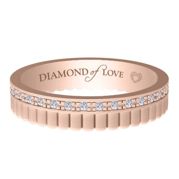 Обручка DIAMOND of LOVE "Загадка" в рожевому золоті, 16,5р