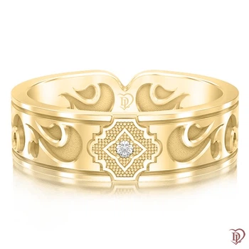 Обручку DIAMOND of LOVE "Долина мрій: Уві сні і наяву" чоловіче в жовтому золоті, 21р