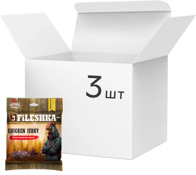 Упаковка мясных снэков La Fileshka Куриные мясные палочки 45 г х 3 шт (0.135 кг) (4823124600088)