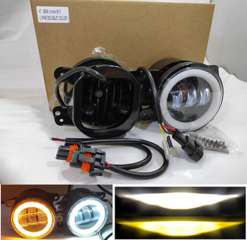 Додаткові протитуманні фари LED ПТФ на Dodge Journey 4" Bi 45W+45W W/Y обід/повор 09-20 комплект Додж Джорни M206535