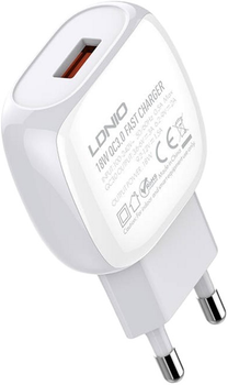 Ładowarka sieciowa Ldnio 18 W + kabel Lightning (A1307Q Lightning)