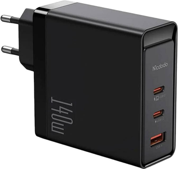 Мережевий зарядний пристрій Mcdodo 2 x USB-C USB-A 140W Black (CH-2911)