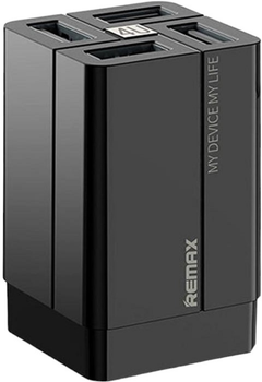 Ładowarka sieciowa Remax 4 x USB 3.4 A Czarna (RP-U43 EU-black)