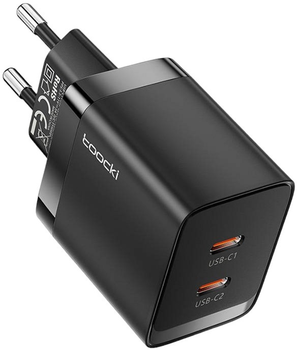 Мережевий зарядний пристрій Toocki 2 x USB-C 40 W Black (TCTCC-SCD02)