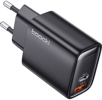Мережевий зарядний пристрій Toocki USB + USB-C 35 W Black (TCT33-BLB01)