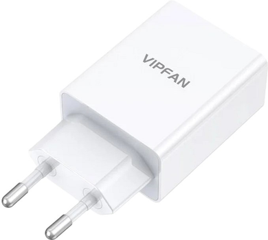 Мережевий зарядний пристрій Vipfan USB 18 W QC 3.0 + кабель Lightning White (E03S-LT)