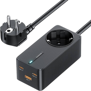 Мережевий зарядний пристрій Toocki 2 x USB-C + USB + USB - USB-C 1.5 м 67 W Black (TCT2C67-JRB01)