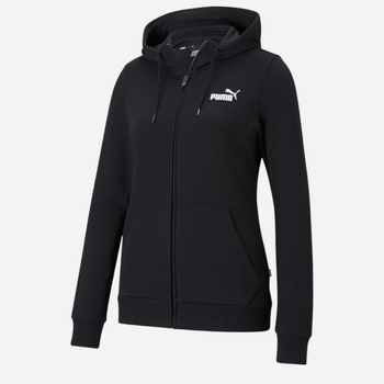 Толстовка на блискавці з капюшоном жіноча Puma Ess Small Logo Full-Zip Hoodie Tr 586813-01 M Чорна (4063697178984)