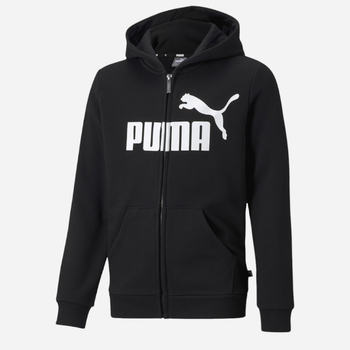 Підліткова толстовка з капюшоном для хлопчика Puma Ess Big Logo Fz Hoodie Tr B 586968-01 140 см Чорна (4063697294547)