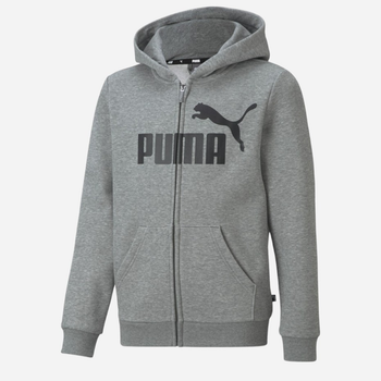 Młodzieżowa bluza rozpinana chłopięca Puma Ess Big Logo Fz Hoodie Tr B 586968-03 176 cm Szara (4063697293694)