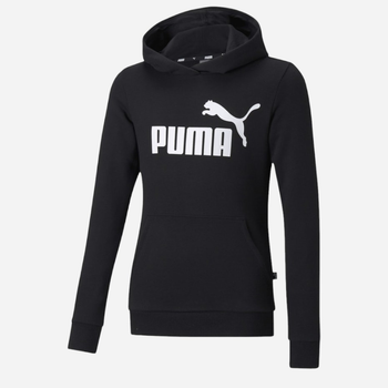 Dziewczęca bluza z kapturem Puma Ess Logo Hoodie Tr G 58703001 116 cm Czarna (4063697161047)